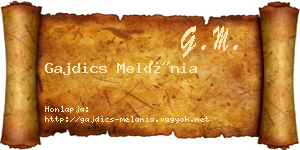 Gajdics Melánia névjegykártya